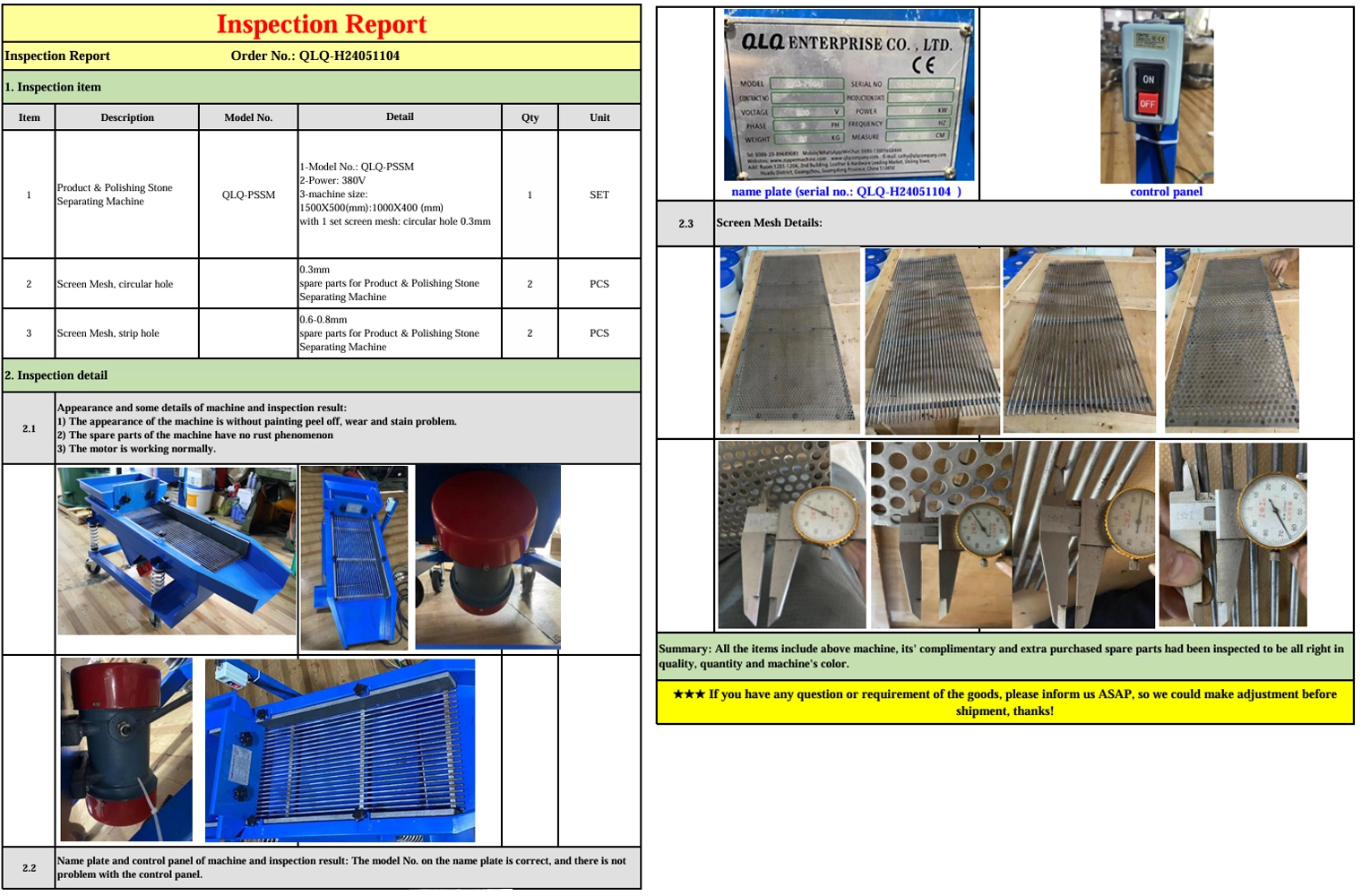 QLQ-PSSM Product & Polishing Stone Separating Machine - application photo 11