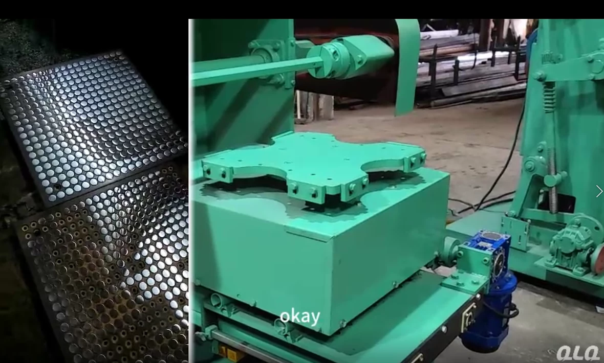 Metal polishing machine and buffing wheel in workshop - production view