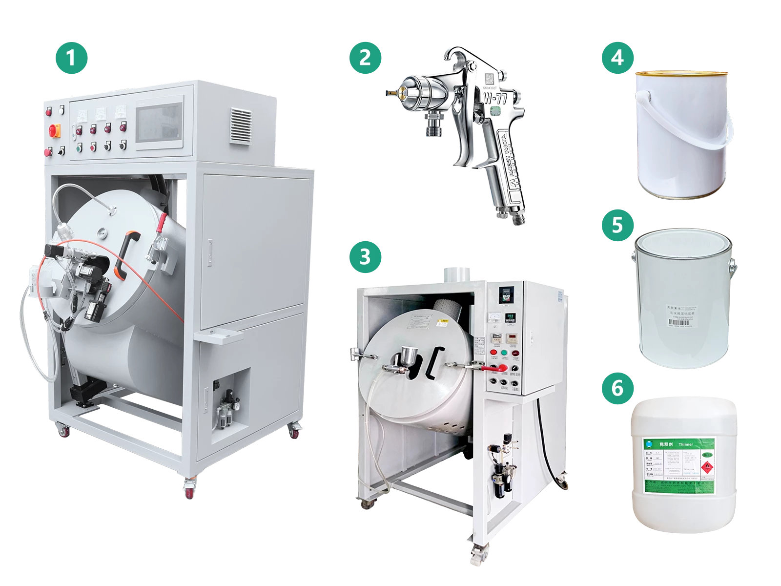5. Spray Painting with Barrel Painting Machine