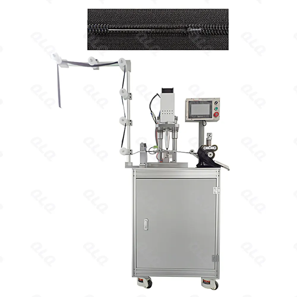 Step 2: Bottom Stop Fixing - QLQ zipper manufacturing machine