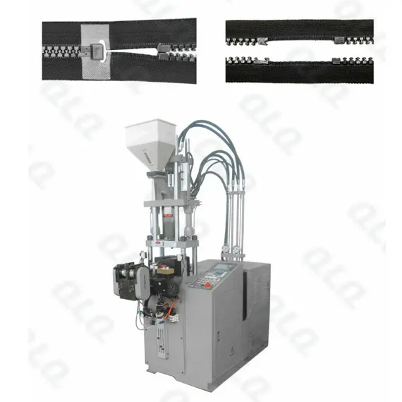 Step 2: Hook Shape Bottom Stop with Top Stop Injection - QLQ zipper manufacturing machine