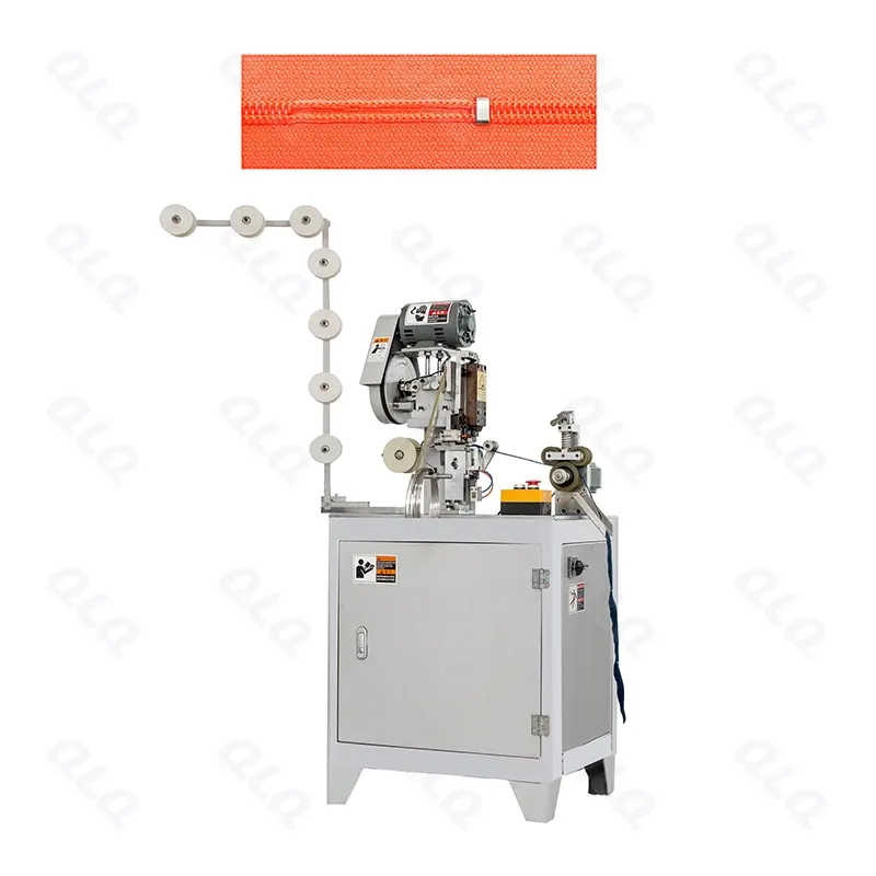 Step 2: Bottom Stop Fixing - QLQ zipper manufacturing machine