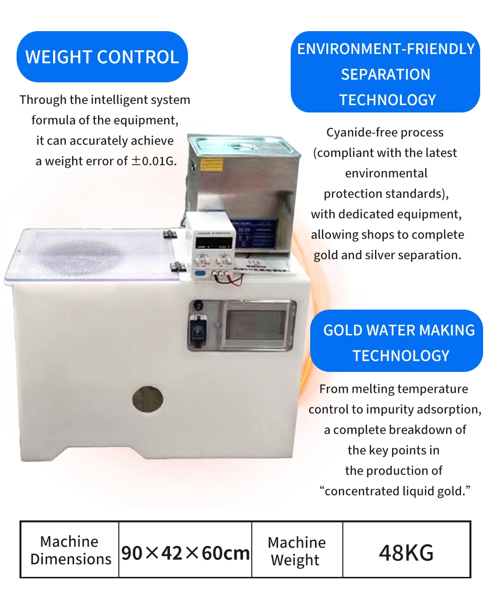 Cyanide free really gold electroplating Machine Gold-over-silver Plating machine Gold plated silver electroplating equipment - detail photo 4