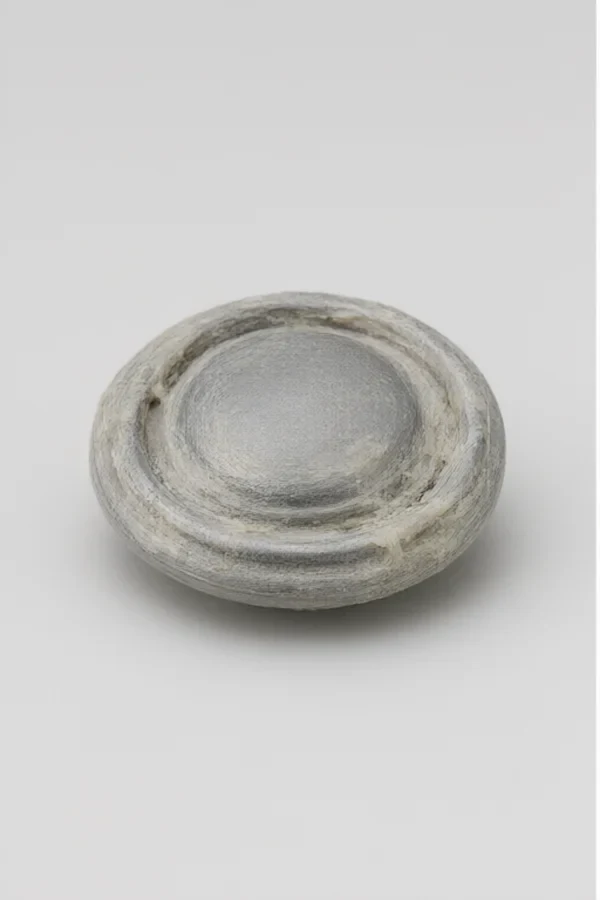 Raw die-cast Zinc Alloy Snap Button before dewaxing and surface finishing - dull gray unplated surface