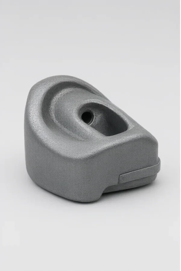 Raw die-cast Zinc Alloy Luggage Feet before dewaxing and surface finishing - dull gray unplated surface