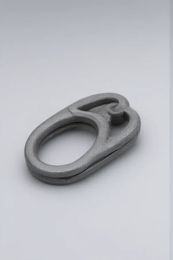 Raw die-cast Zinc Alloy Key Ring before dewaxing and surface finishing - dull gray unplated surface
