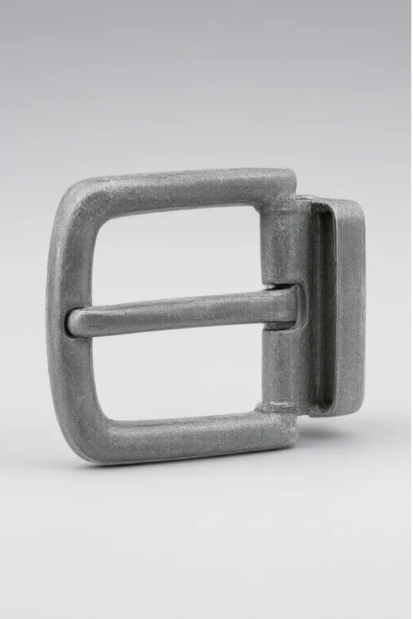 Raw die-cast Zinc Alloy Belt Buckle before dewaxing and surface finishing - dull gray unplated surface