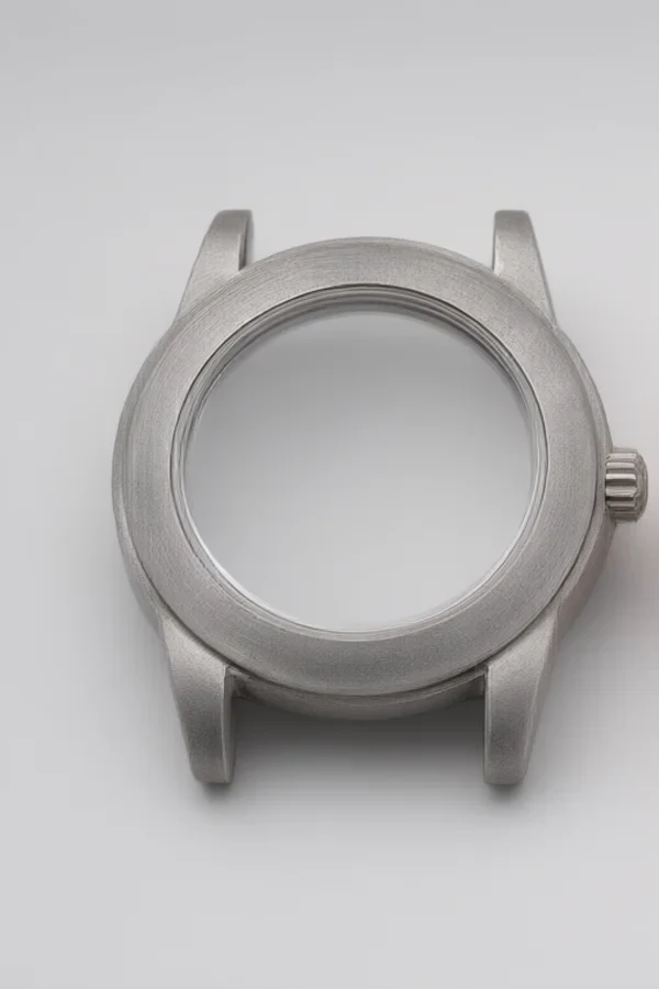 Raw die-cast Zinc Alloy Watch Case before dewaxing and surface finishing - dull gray unplated surface