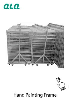 Rack painting line and spray booth for metal parts - production view