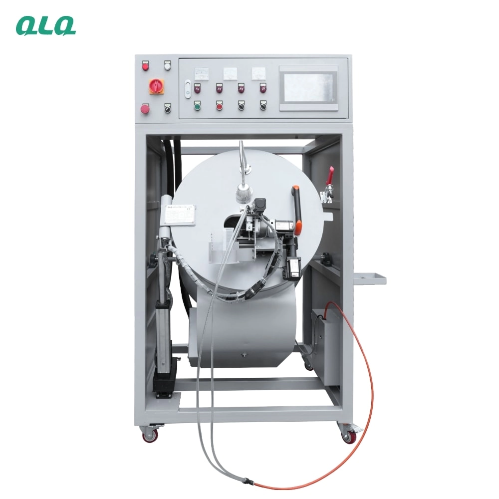 Rack painting line and spray booth for metal parts - workshop detail