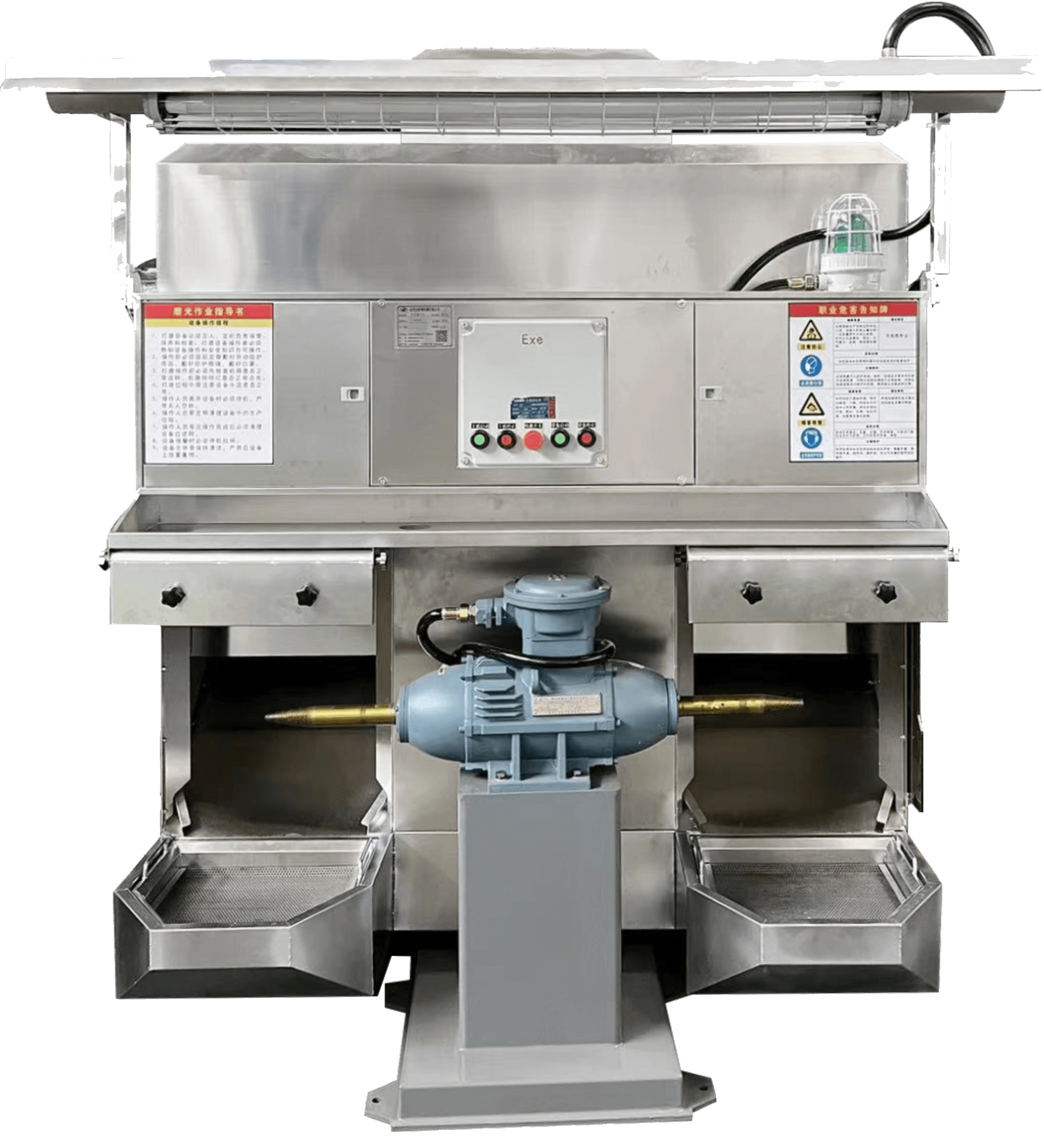Spray painting machine and painting booth - workshop detail
