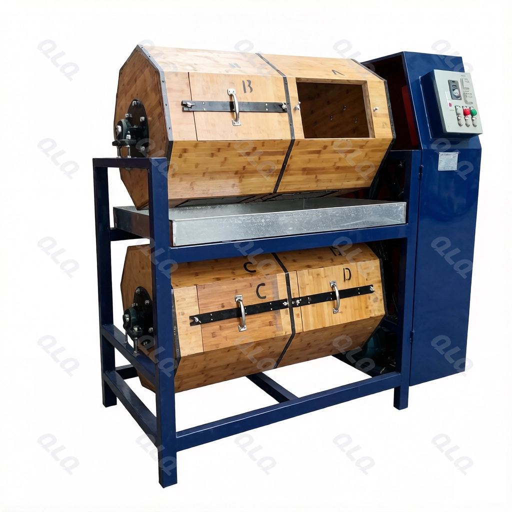 Metal polishing machine and buffing wheel in workshop - workshop detail