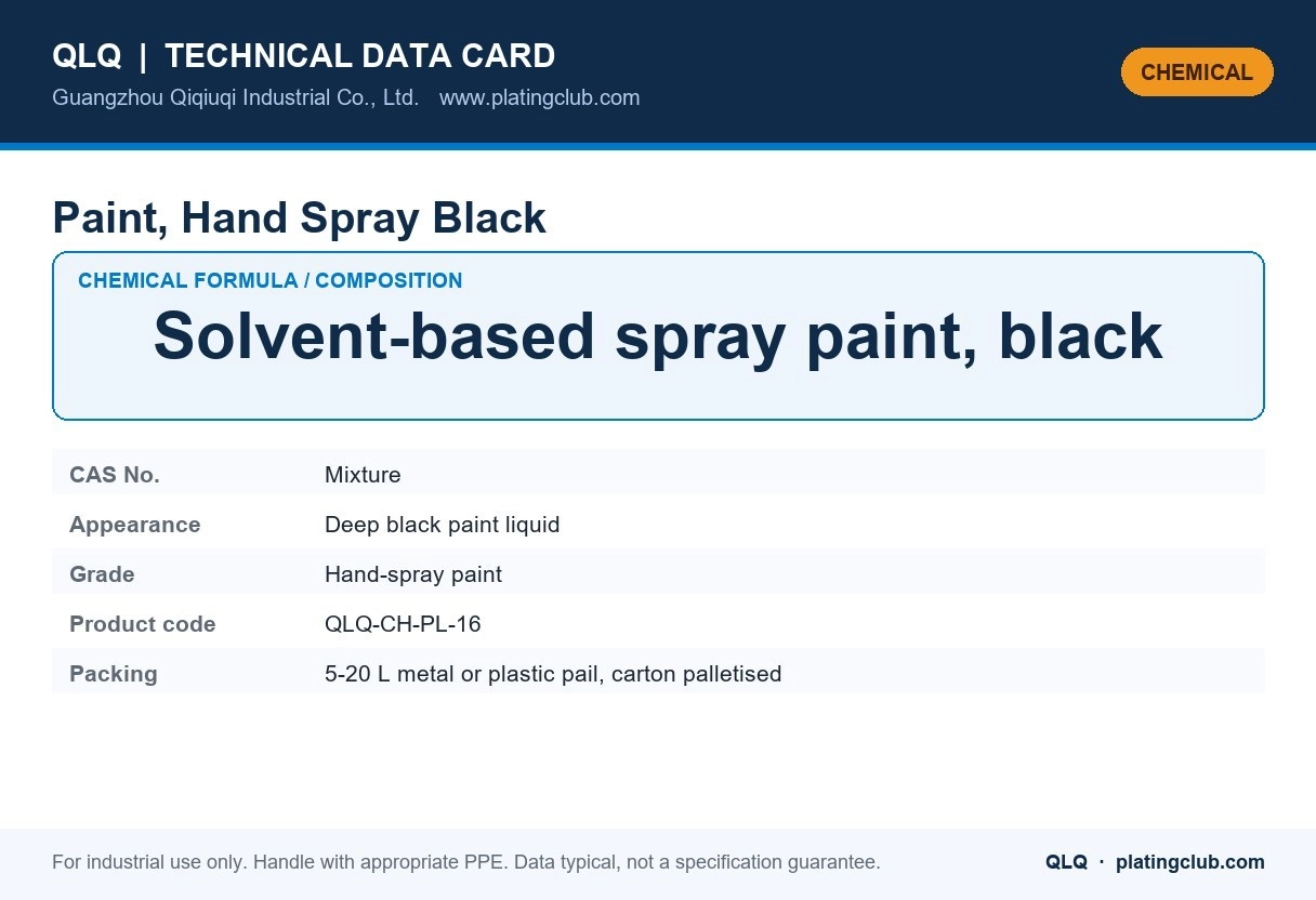 Paint, Hand Spray Black &mdash; chemical formula and technical data