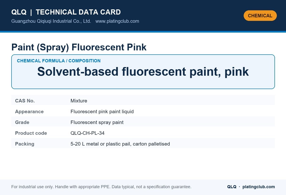 Paint (Spray) Fluorescent Pink &mdash; chemical formula and technical data