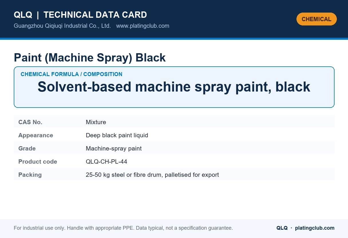 Paint (Machine Spray) Black &mdash; chemical formula and technical data