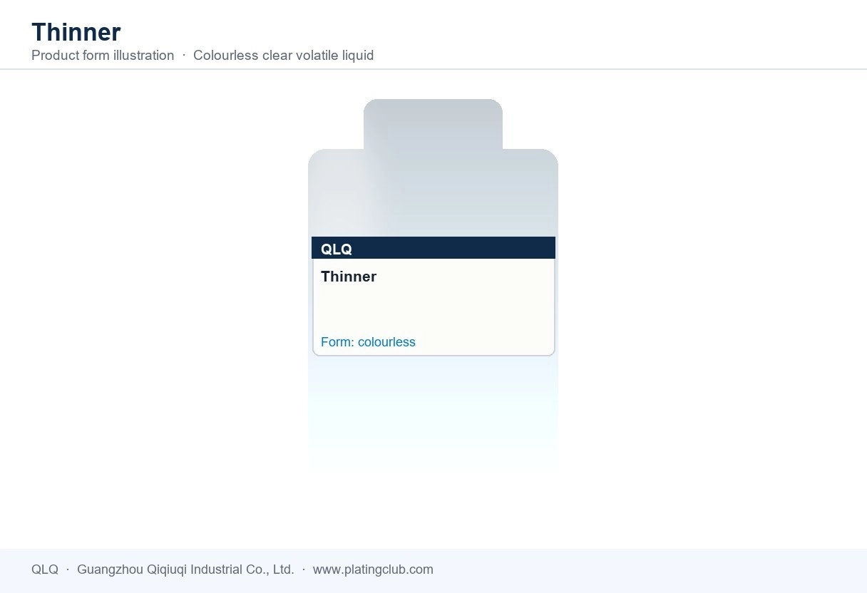 Thinner &mdash; product form (colour and physical appearance)