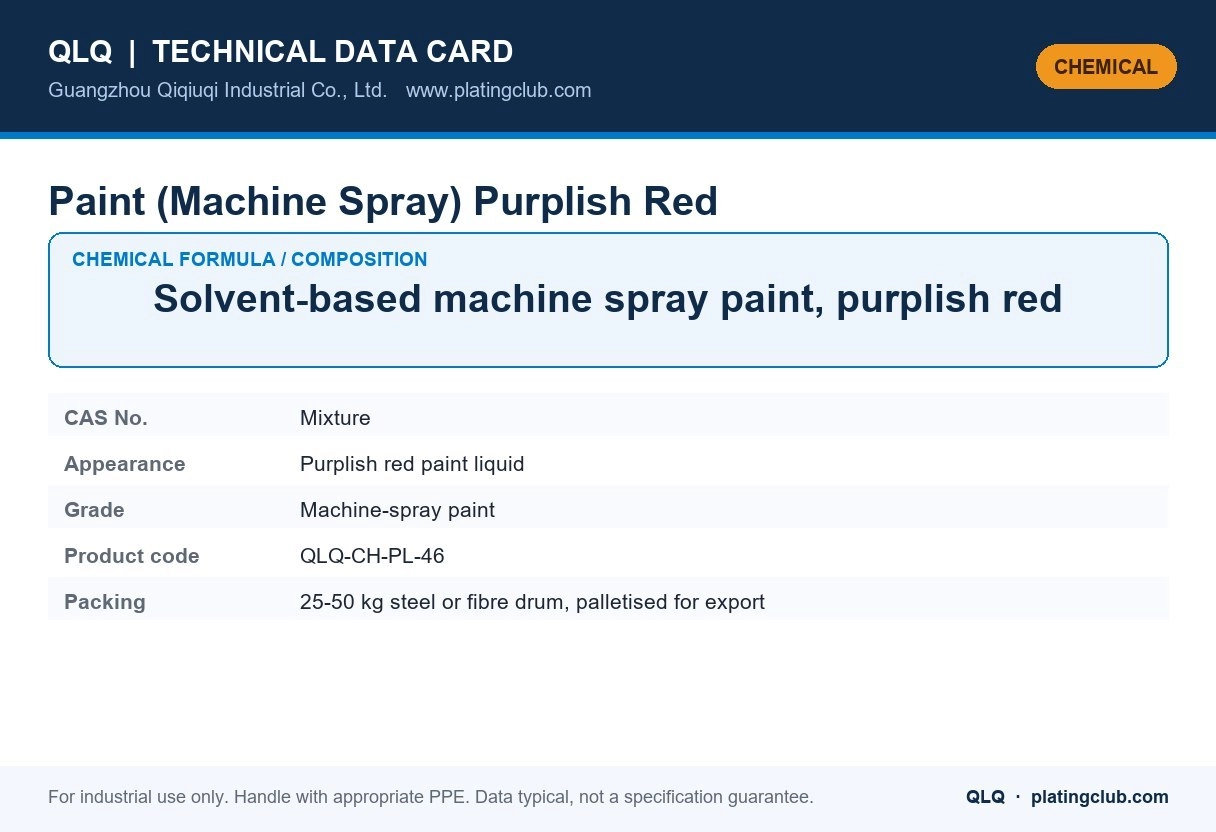 Paint (Machine Spray) Purplish Red &mdash; chemical formula and technical data