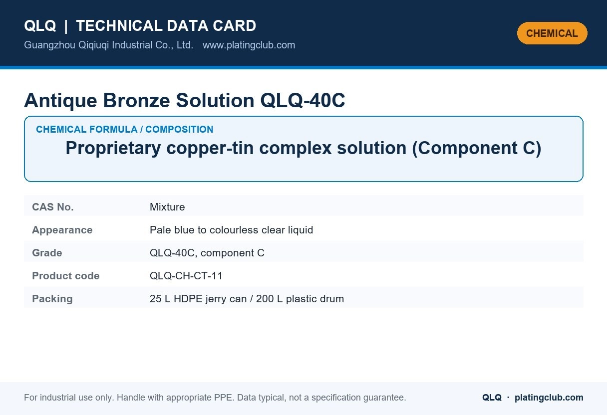 Antique Bronze Solution QLQ-40C &mdash; chemical formula and technical data