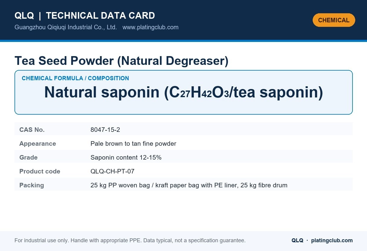 Tea Seed Powder (Natural Degreaser) &mdash; chemical formula and technical data