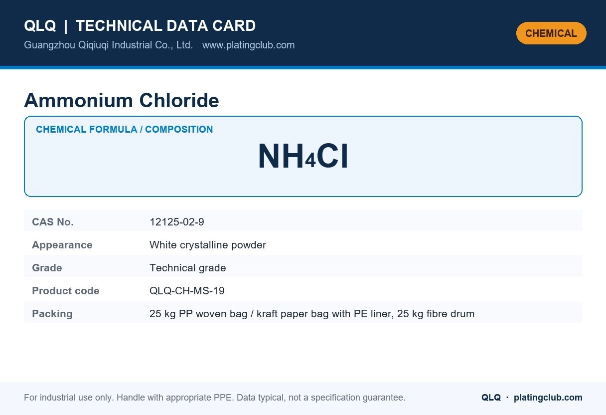 Ammonium Chloride &mdash; chemical formula and technical data