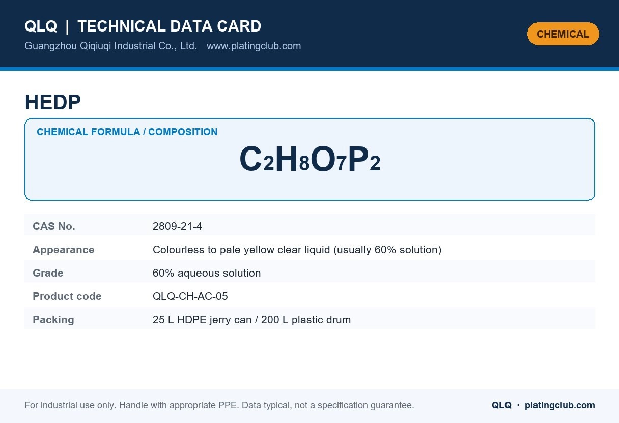HEDP &mdash; chemical formula and technical data