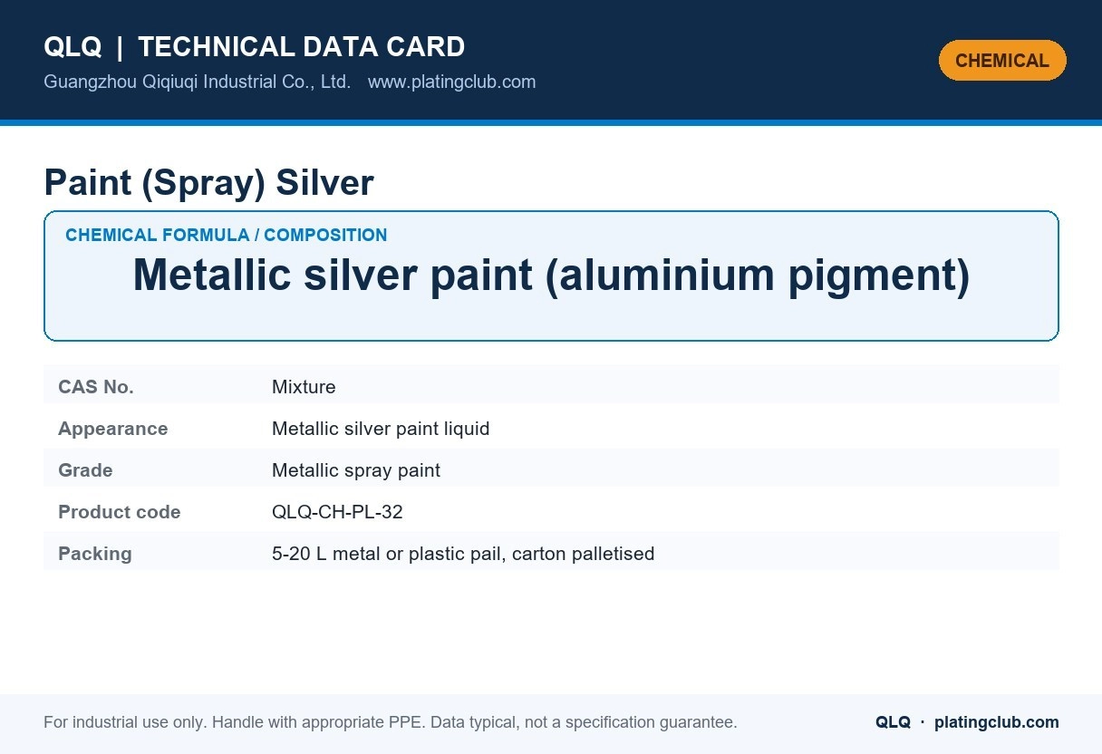 Paint (Spray) Silver &mdash; chemical formula and technical data