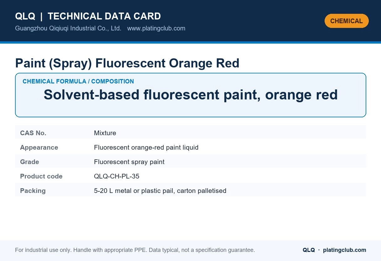 Paint (Spray) Fluorescent Orange Red &mdash; chemical formula and technical data