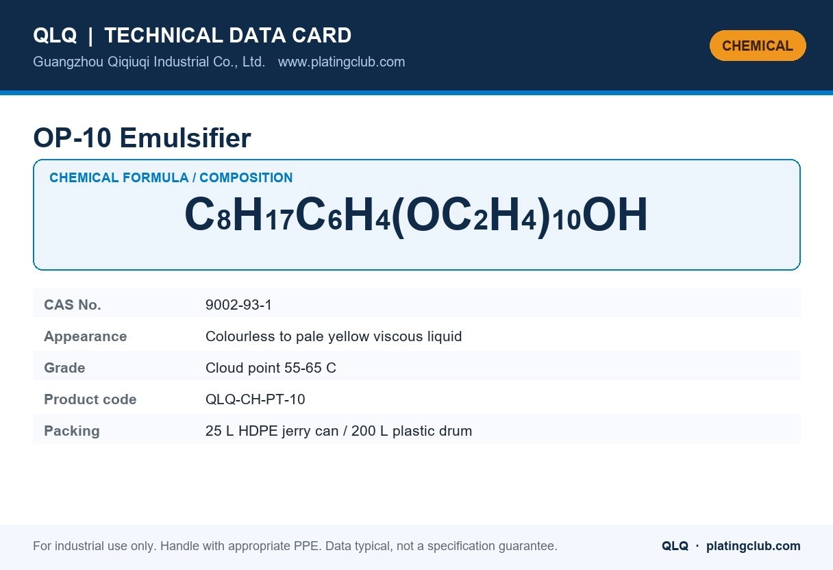 OP-10 Emulsifier &mdash; chemical formula and technical data