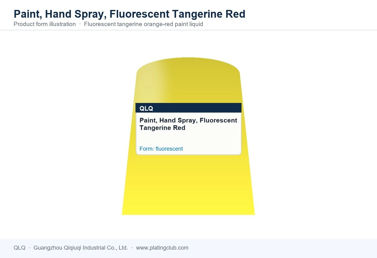 Paint, Hand Spray, Fluorescent Tangerine Red &mdash; product form (colour and physical appearance)