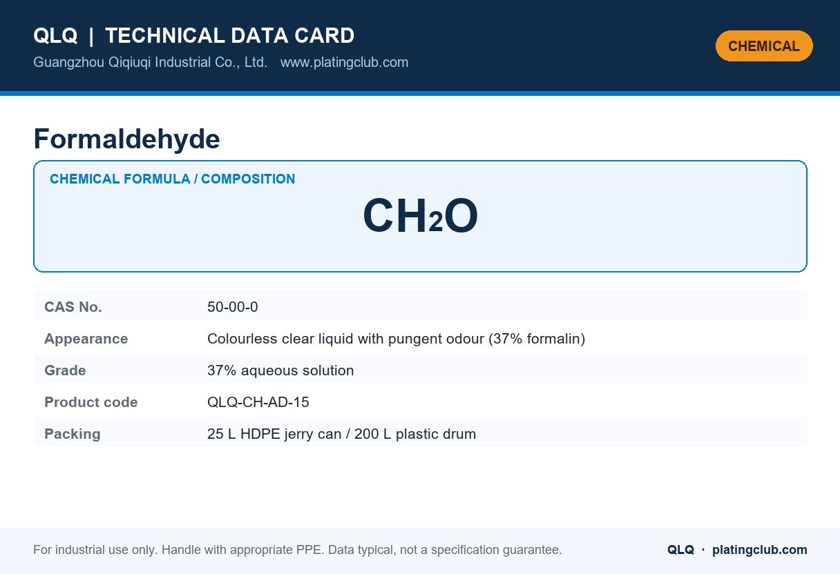 Formaldehyde &mdash; chemical formula and technical data