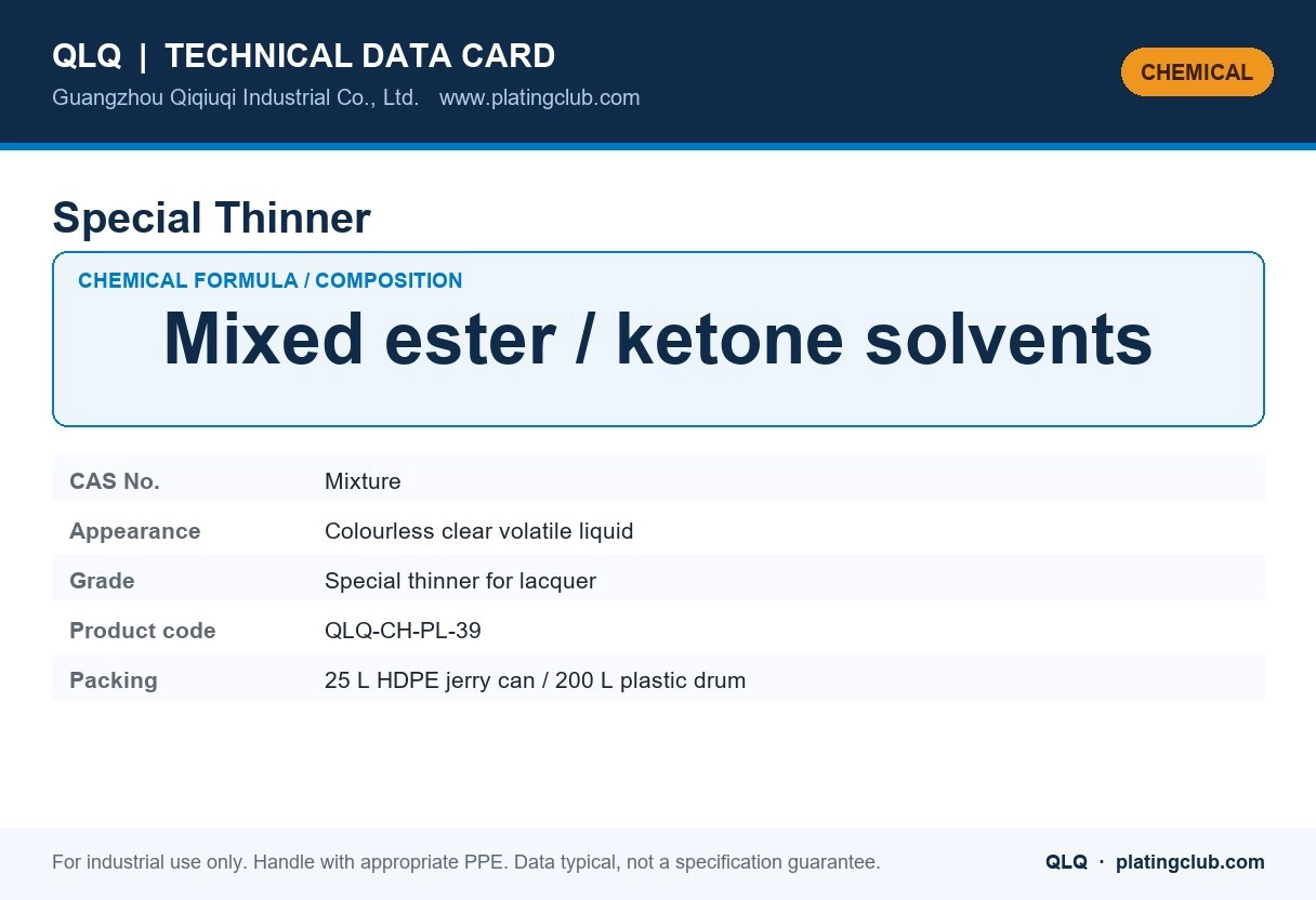 Special Thinner &mdash; chemical formula and technical data