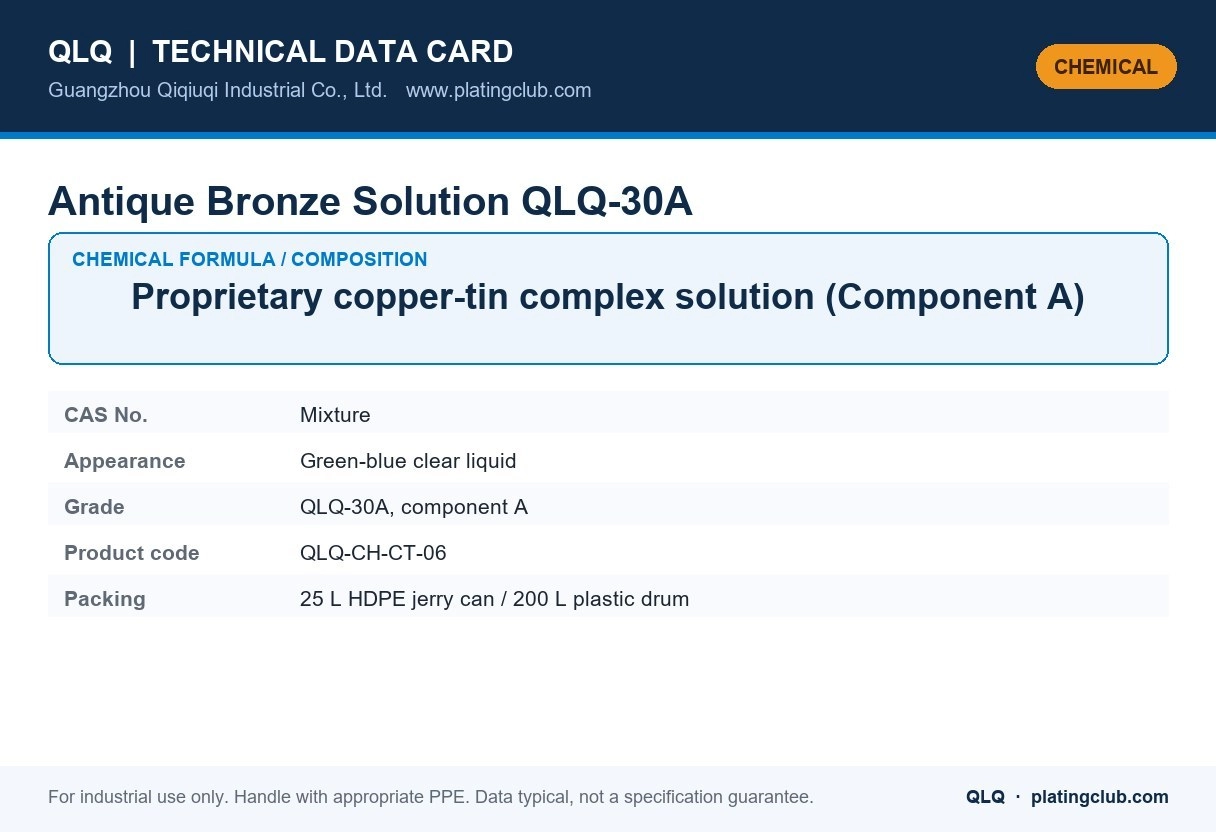 Antique Bronze Solution QLQ-30A &mdash; chemical formula and technical data