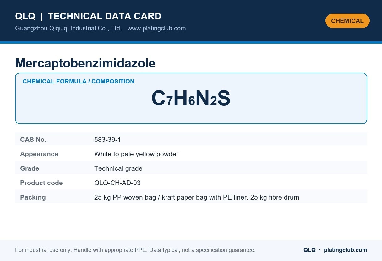 Mercaptobenzimidazole &mdash; chemical formula and technical data