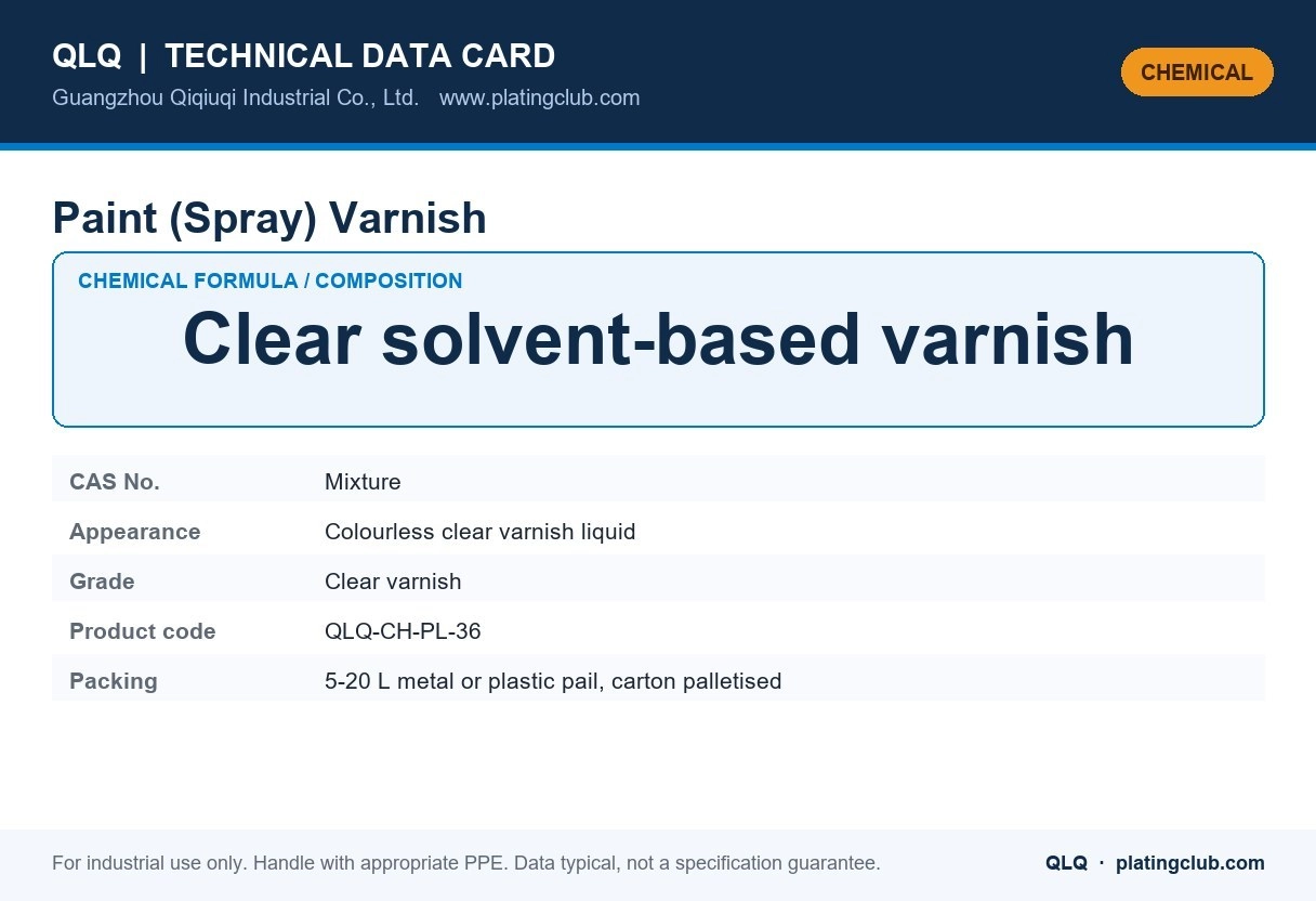 Paint (Spray) Varnish &mdash; chemical formula and technical data