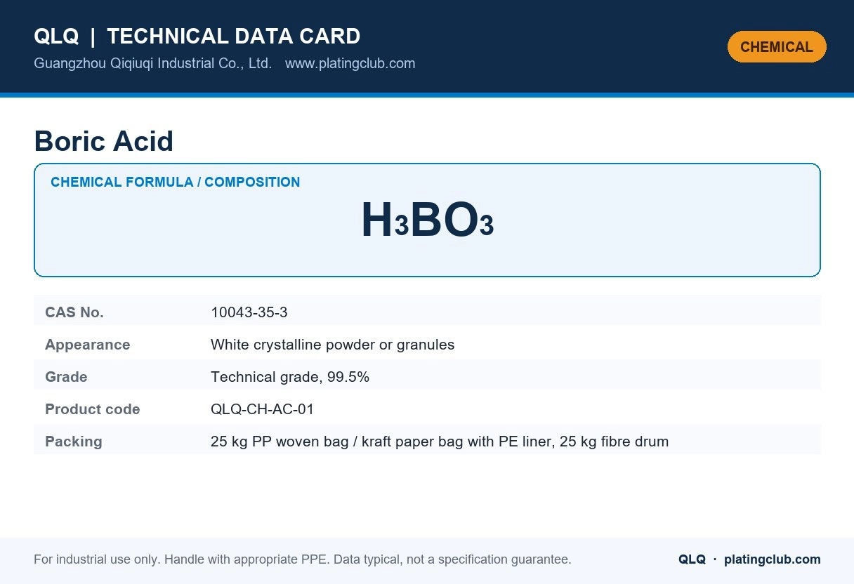Boric Acid &mdash; chemical formula and technical data