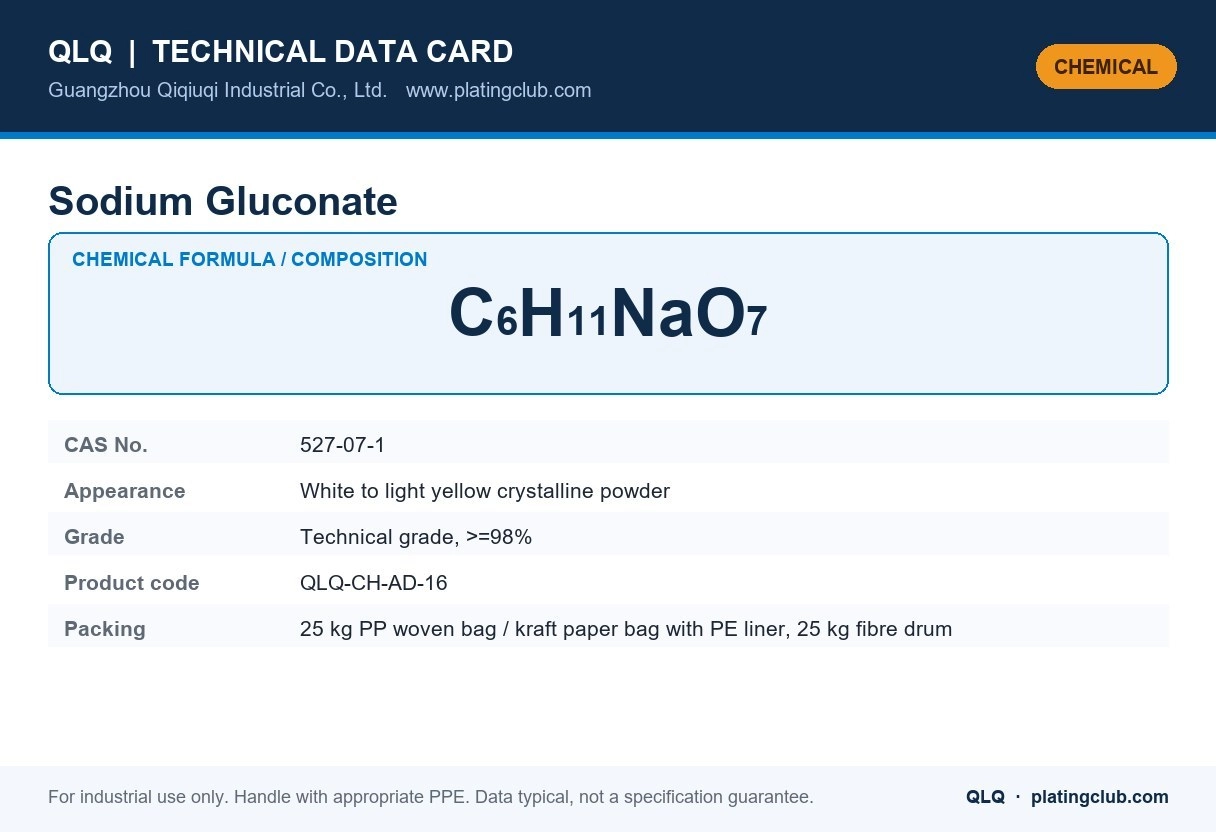 Sodium Gluconate &mdash; chemical formula and technical data