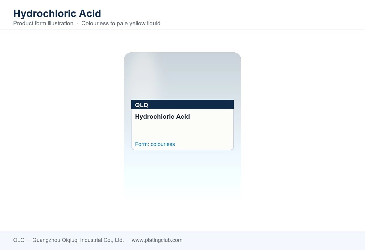 Hydrochloric Acid &mdash; product form (colour and physical appearance)
