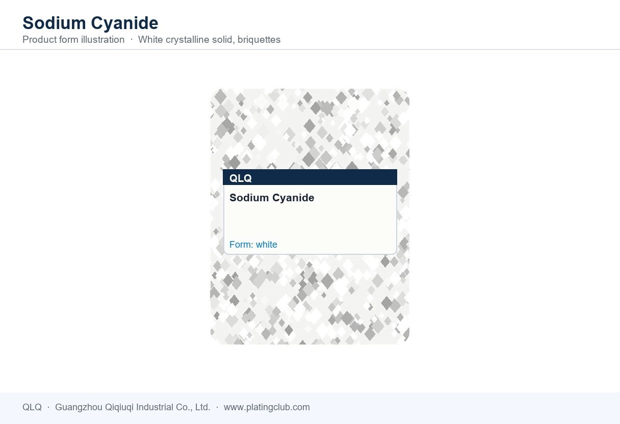 Sodium Cyanide &mdash; product form (colour and physical appearance)