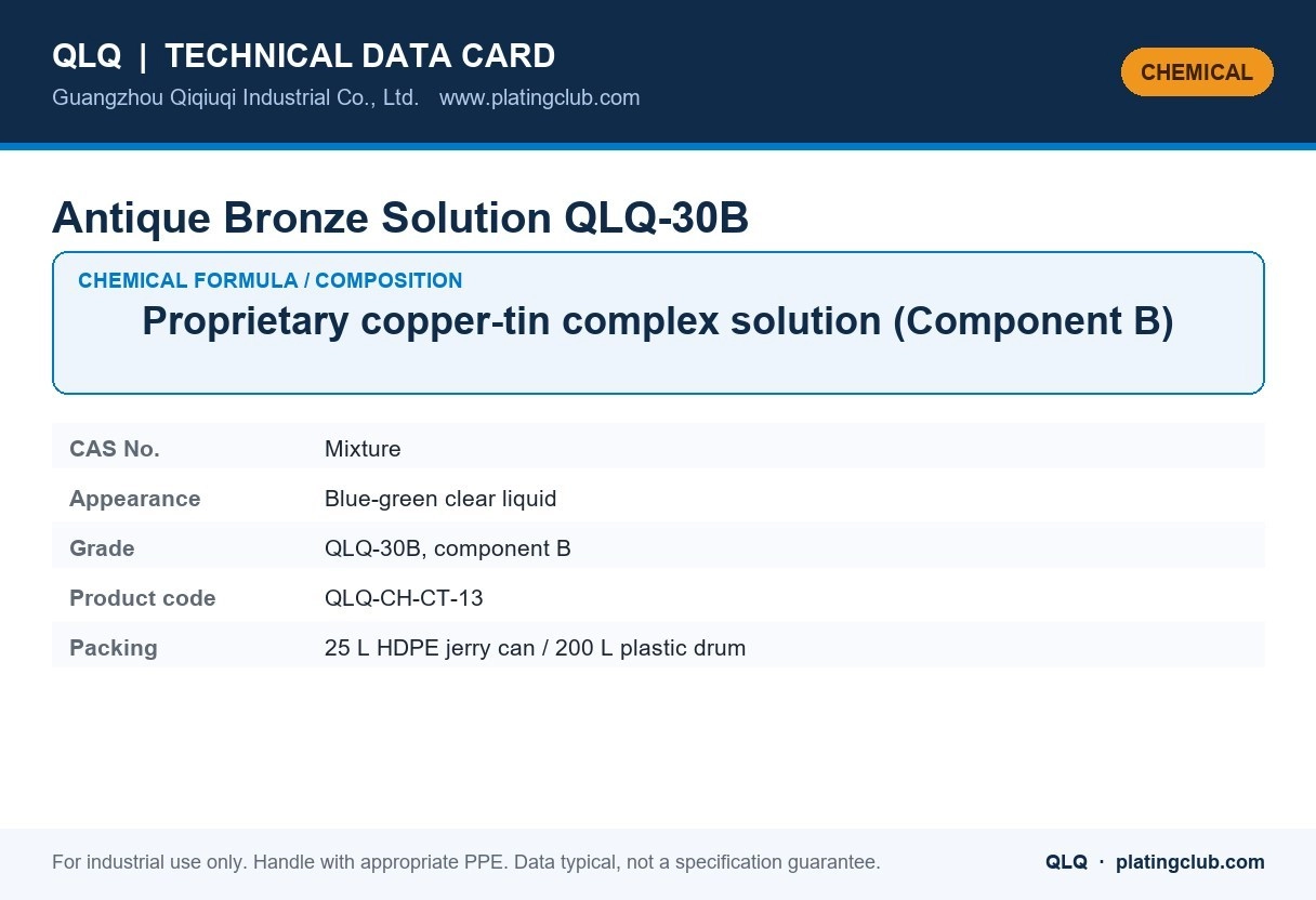 Antique Bronze Solution QLQ-30B &mdash; chemical formula and technical data