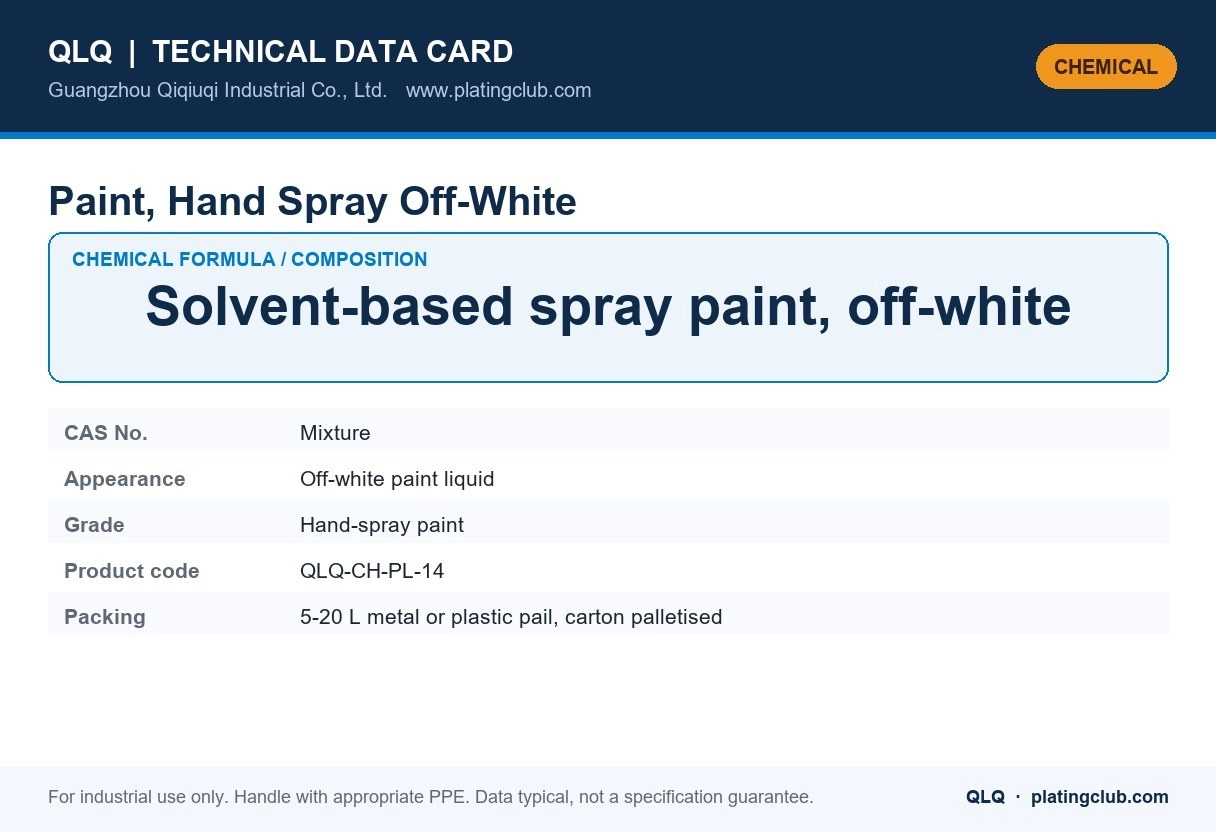 Paint, Hand Spray Off-White &mdash; chemical formula and technical data