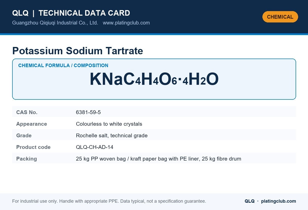 Potassium Sodium Tartrate &mdash; chemical formula and technical data