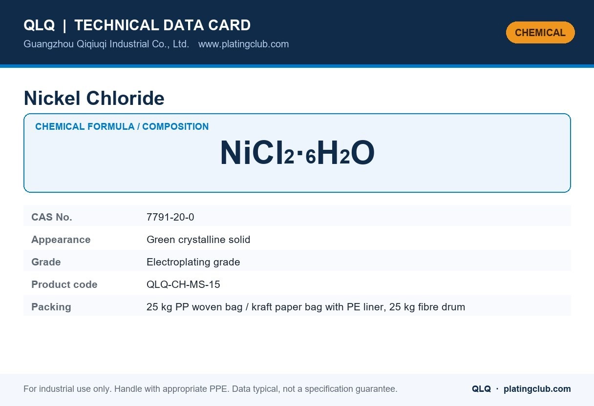 Nickel Chloride &mdash; chemical formula and technical data