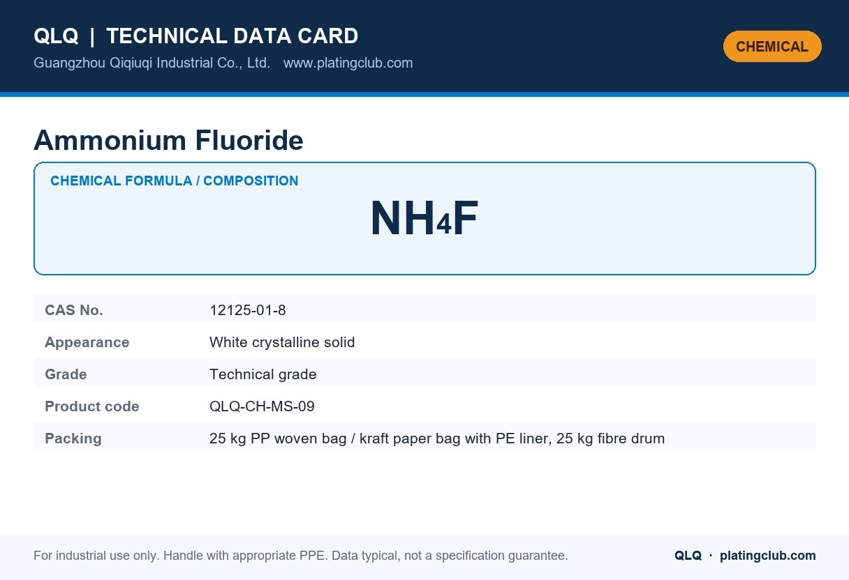 Ammonium Fluoride &mdash; chemical formula and technical data