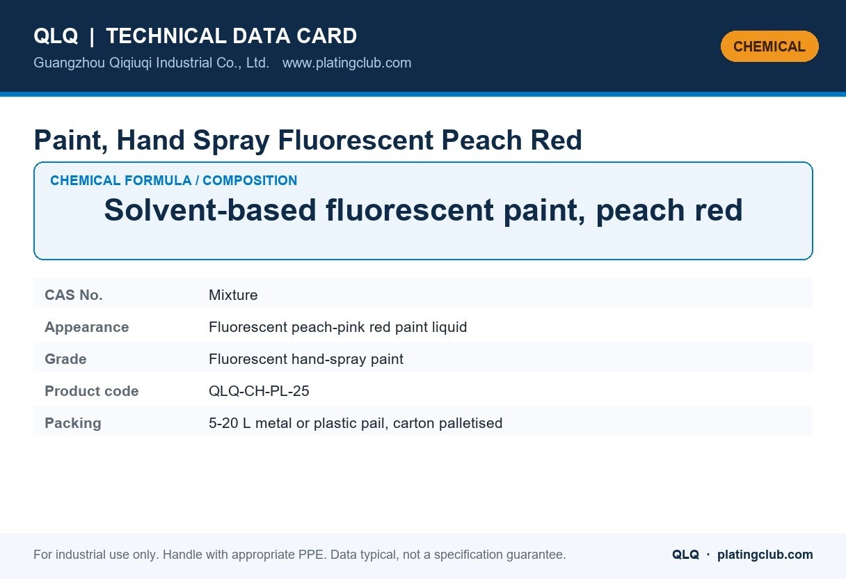 Paint, Hand Spray Fluorescent Peach Red &mdash; chemical formula and technical data