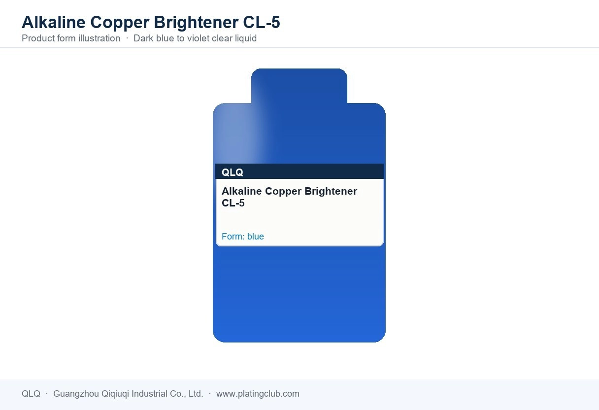 Alkaline Copper Brightener CL-5 &mdash; product form (colour and physical appearance)