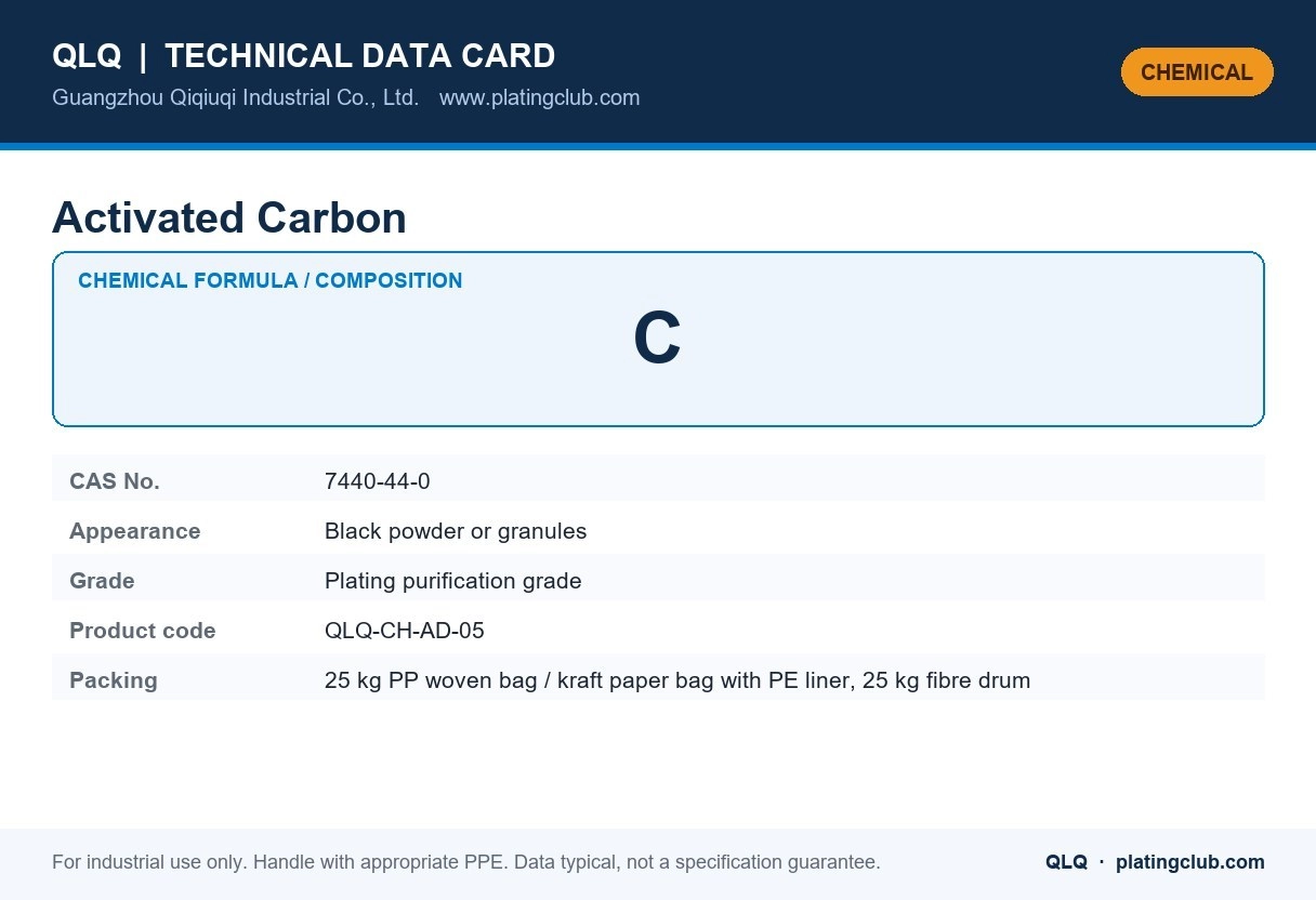 Activated Carbon &mdash; chemical formula and technical data