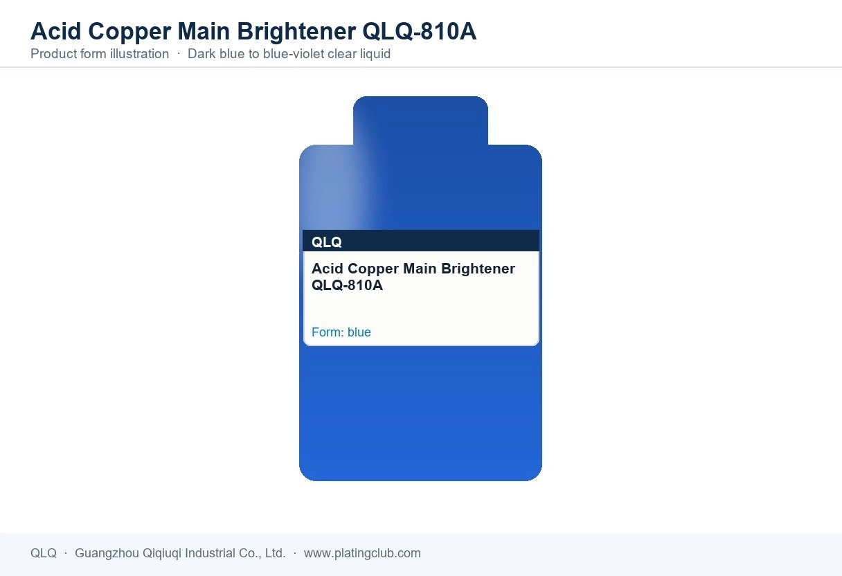 Acid Copper Main Brightener QLQ-810A &mdash; product form (colour and physical appearance)