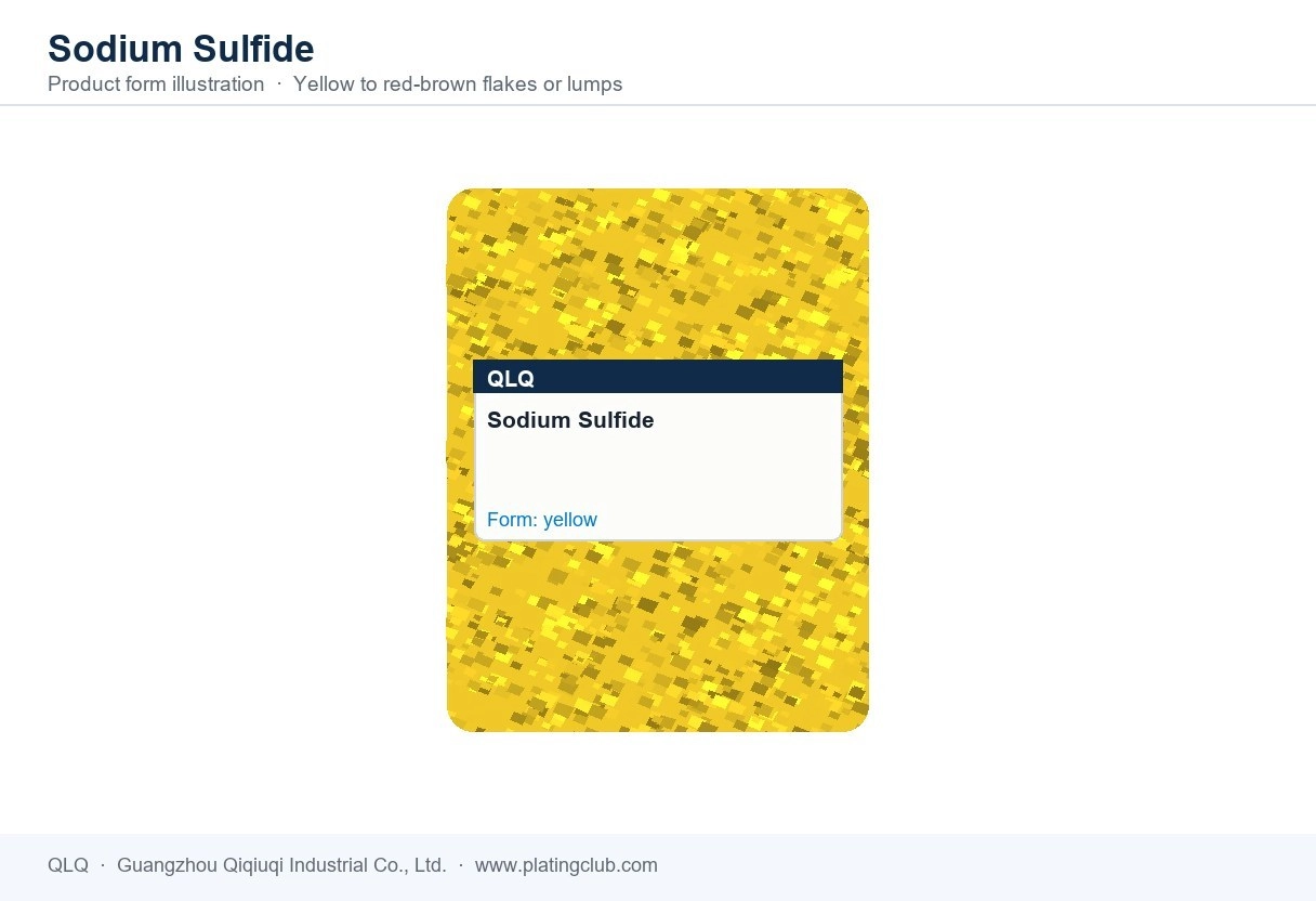 Sodium Sulfide &mdash; product form (colour and physical appearance)