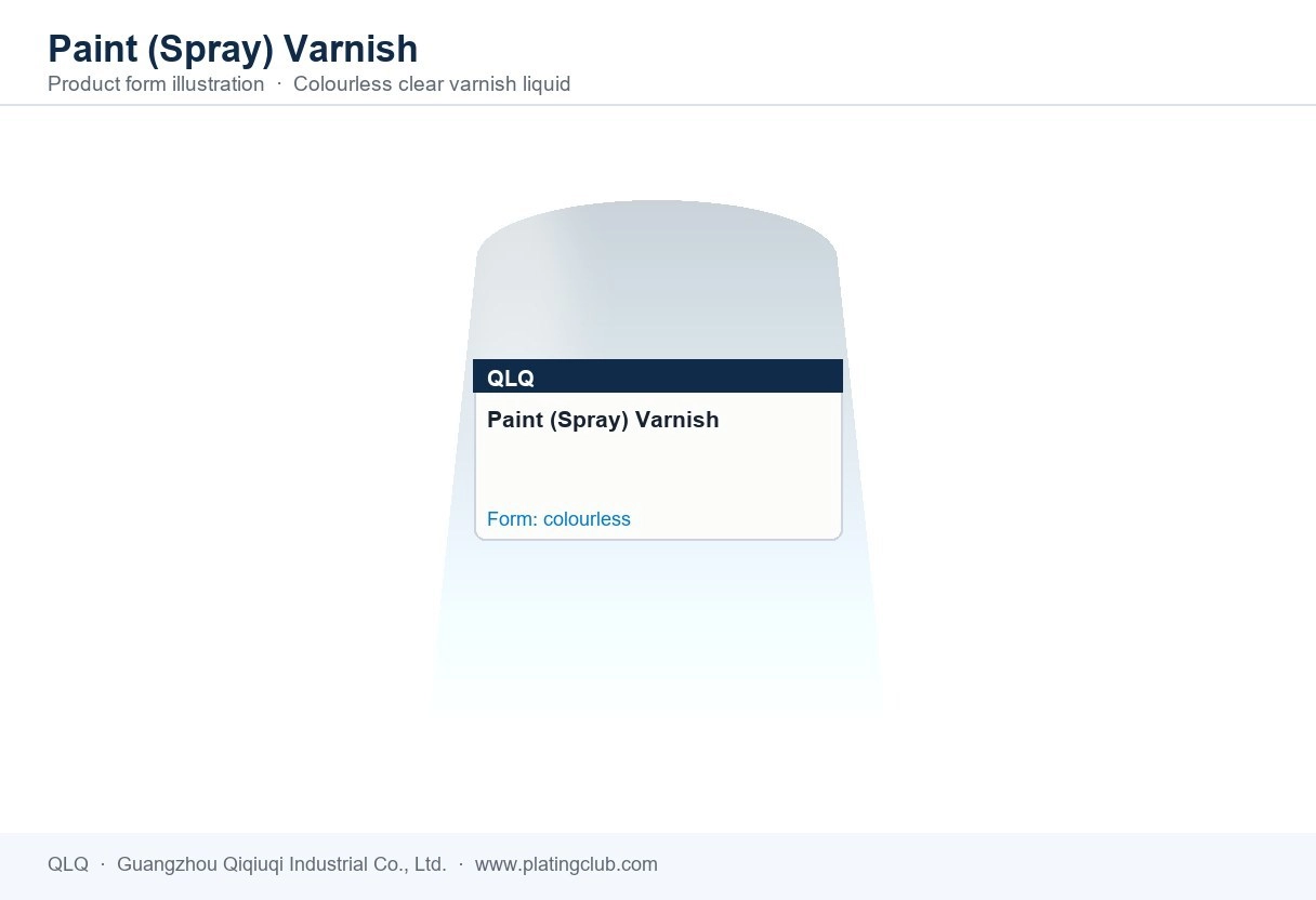 Paint (Spray) Varnish &mdash; product form (colour and physical appearance)