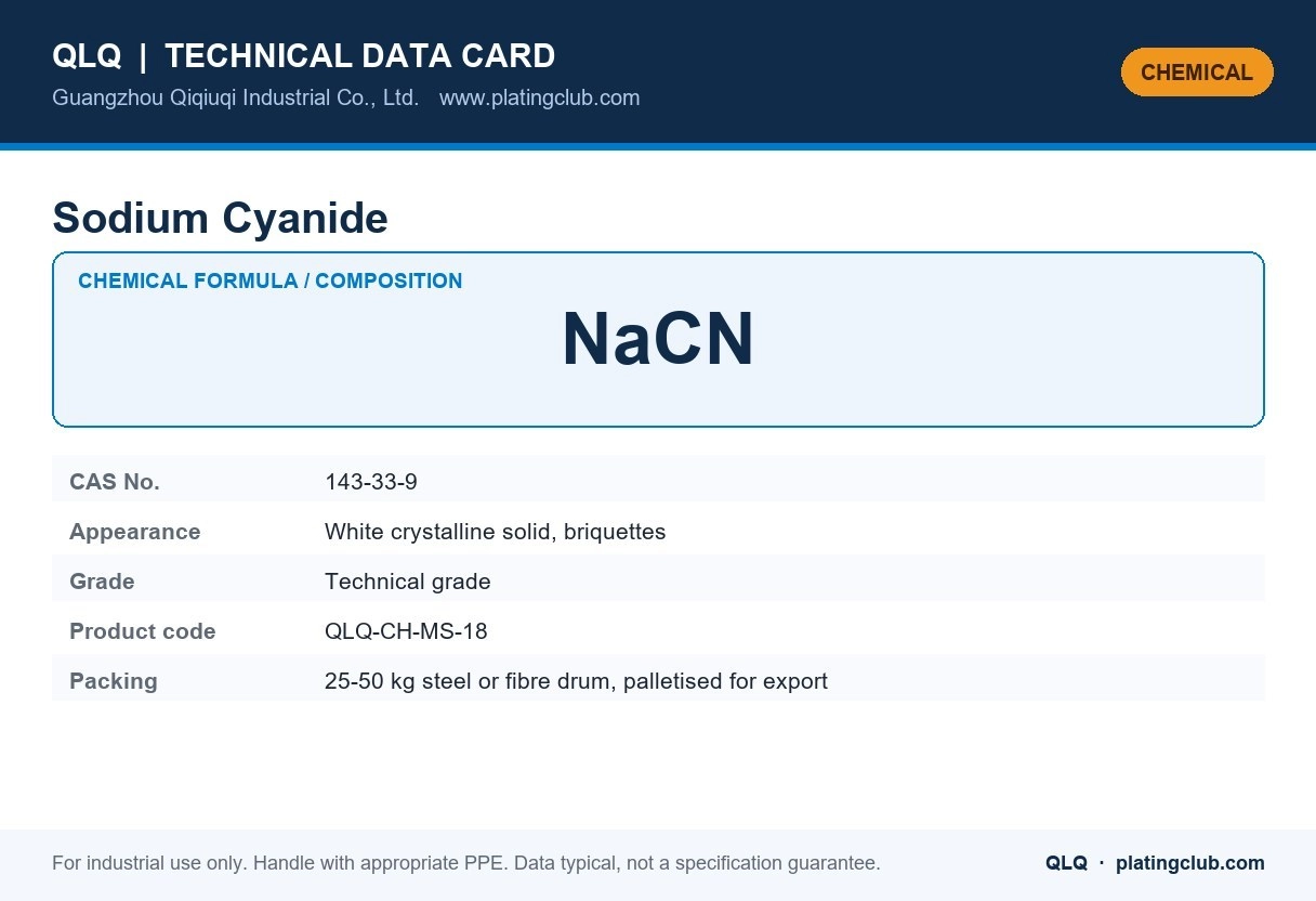 Sodium Cyanide &mdash; chemical formula and technical data
